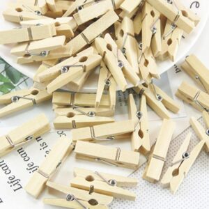 SHOUD Wooden Clothespins,Wooden Clip,Clothes Pins Wood for Hanging Clothes,Mini Wooden Craft Clothespins,Photo Paper Peg Pin, Craft Clips for DIY, Photo Clip, Grape Clip,Restaurant Menu