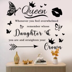 Wall Sticker Room Decor Vinyl Wall Decals Sayings Art Lettering Wall Stickers & Murals Queen Inspirational Wall Decor Sticker for Teen Girls Bedroom Living Room Wall Quotes Stickers Home Decorations.