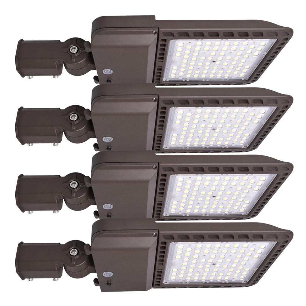 2 Pack 300W LED Parking Lot Lights Adjustable Slip Fitter,Outdoor Lighting with Dusk to Dawn,39000LM,IP65 Waterproof,5000K,LED Street Shoebox Pole Lights,110-277V for Commercial Lighting ETL Listed