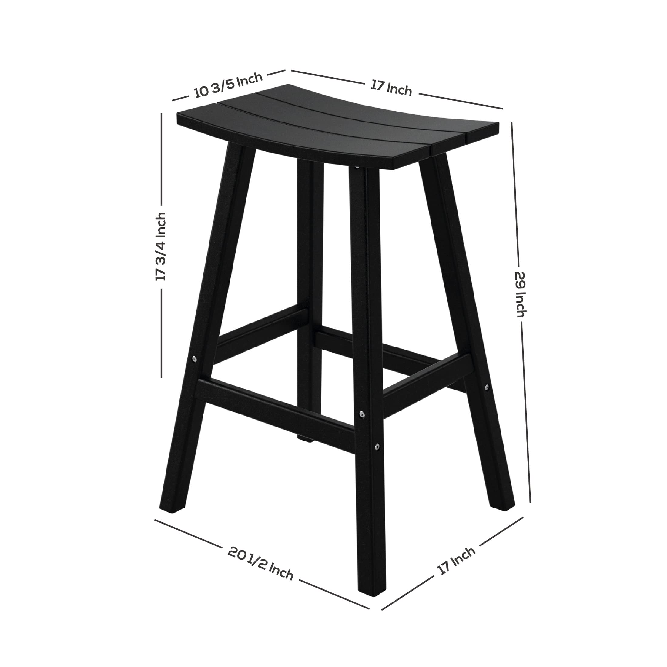 WestinTrends Malibu 29 Inch Outdoor Bar Stools, All Weather Resistant Poly Lumber Adirondack Bar Height Stools, Dark Brown