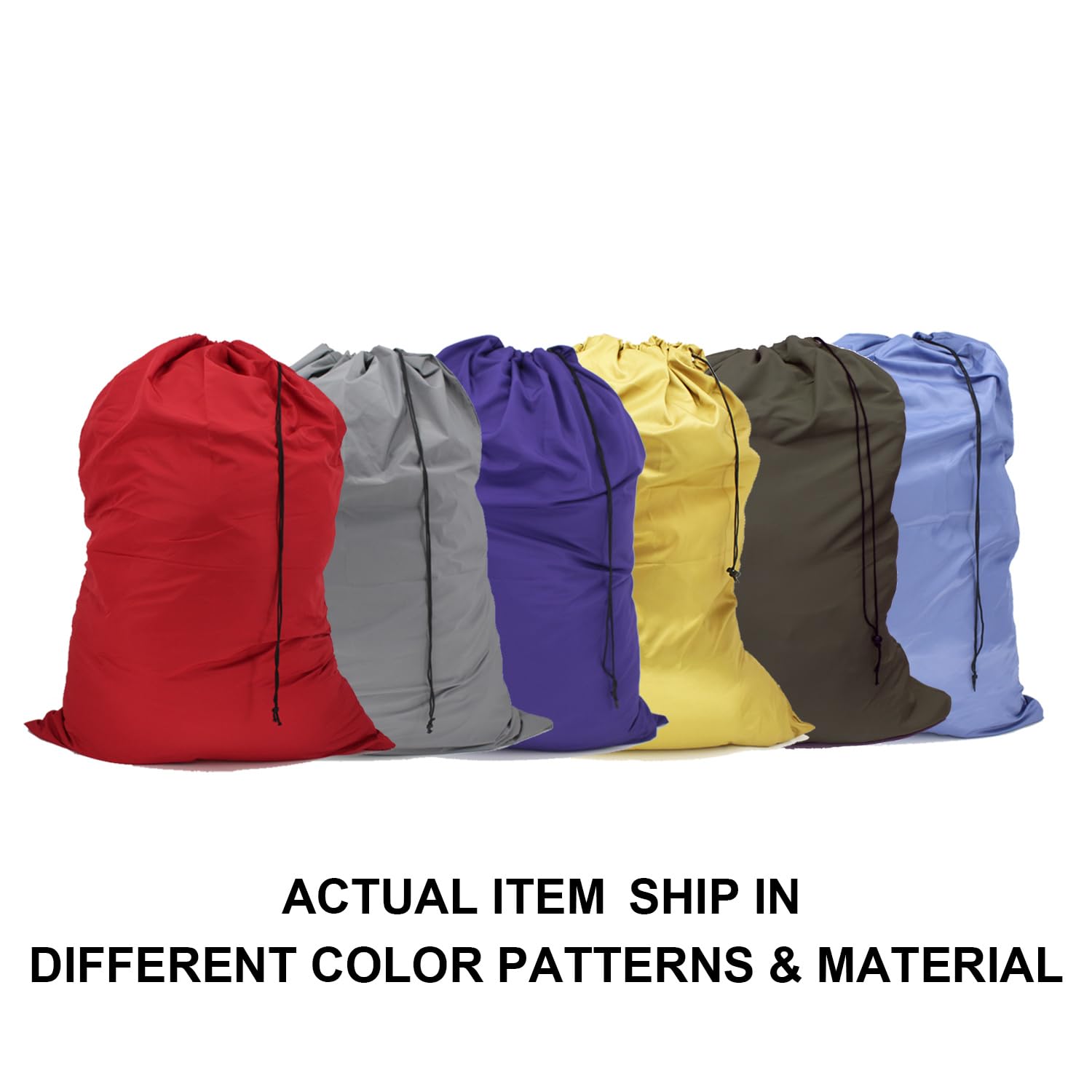 YETHAN Extra Large Laundry Bag 6 Pack, Varied Colors, Travel Laundry Bags with Drawstring Closure, 30"x40", for college, dorm and apartment dwellers (6PCS)