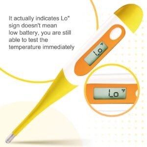 Digital Oral Thermometer for Fever Adults: Rectal, Underarm & Mouth, Accurate & Fast, Easy@Home Body Medical Temperature Thermometer for Baby Kids & Adult, EMT-021N-Yellow.