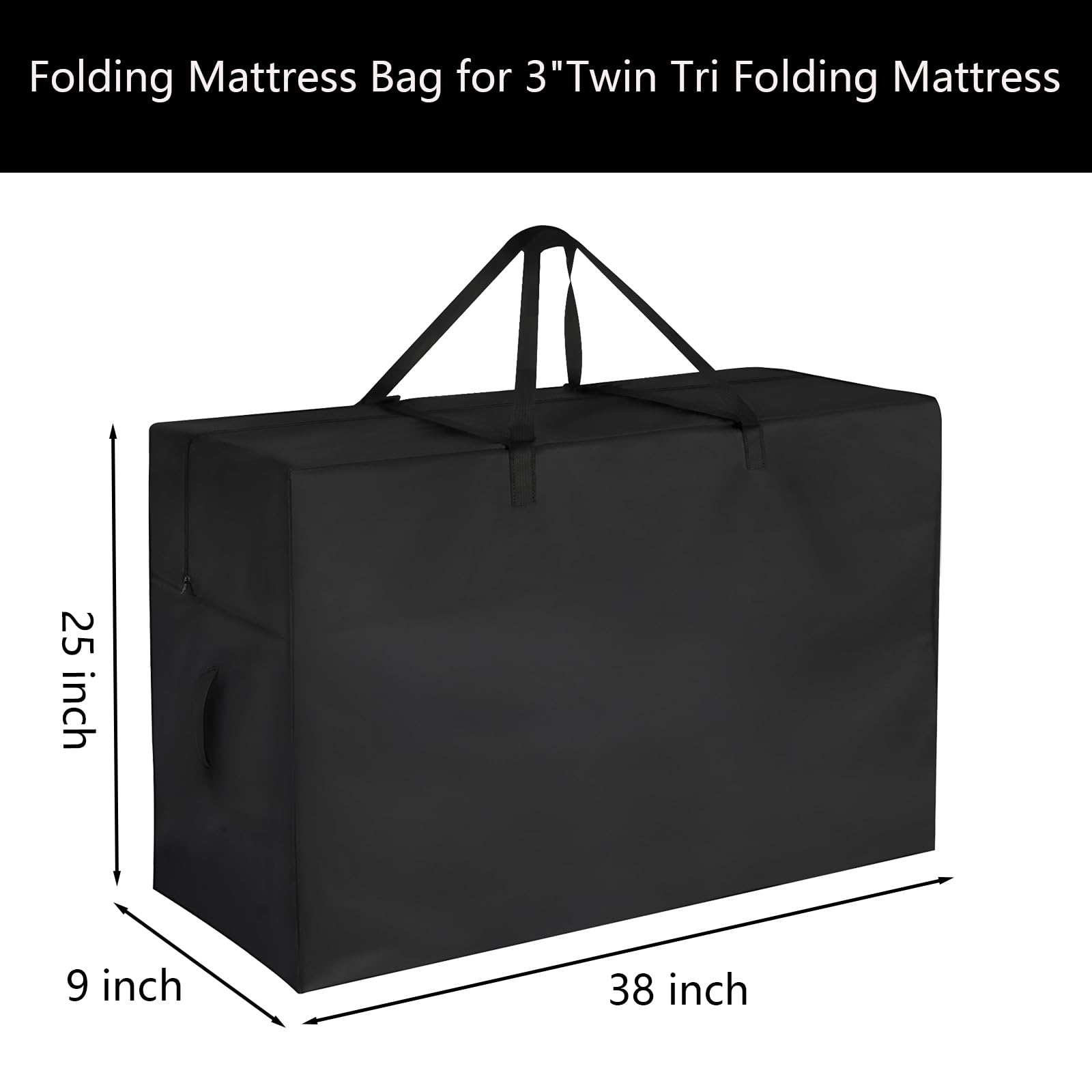 Jungda Folding Mattress Storage Bag, Carry Case for Trifold Mattress,Fit 4 Inch Tri Foldable Queen Mattress