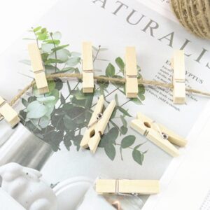 SHOUD Wooden Clothespins,Wooden Clip,Clothes Pins Wood for Hanging Clothes,Mini Wooden Craft Clothespins,Photo Paper Peg Pin, Craft Clips for DIY, Photo Clip, Grape Clip,Restaurant Menu