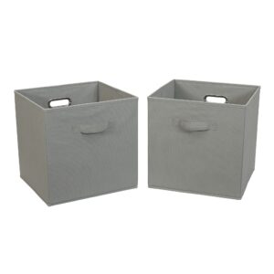 Household Essentials, Teafog 2 Pack Open Storage Bins with Dual Handles, 13 x 12 x 13