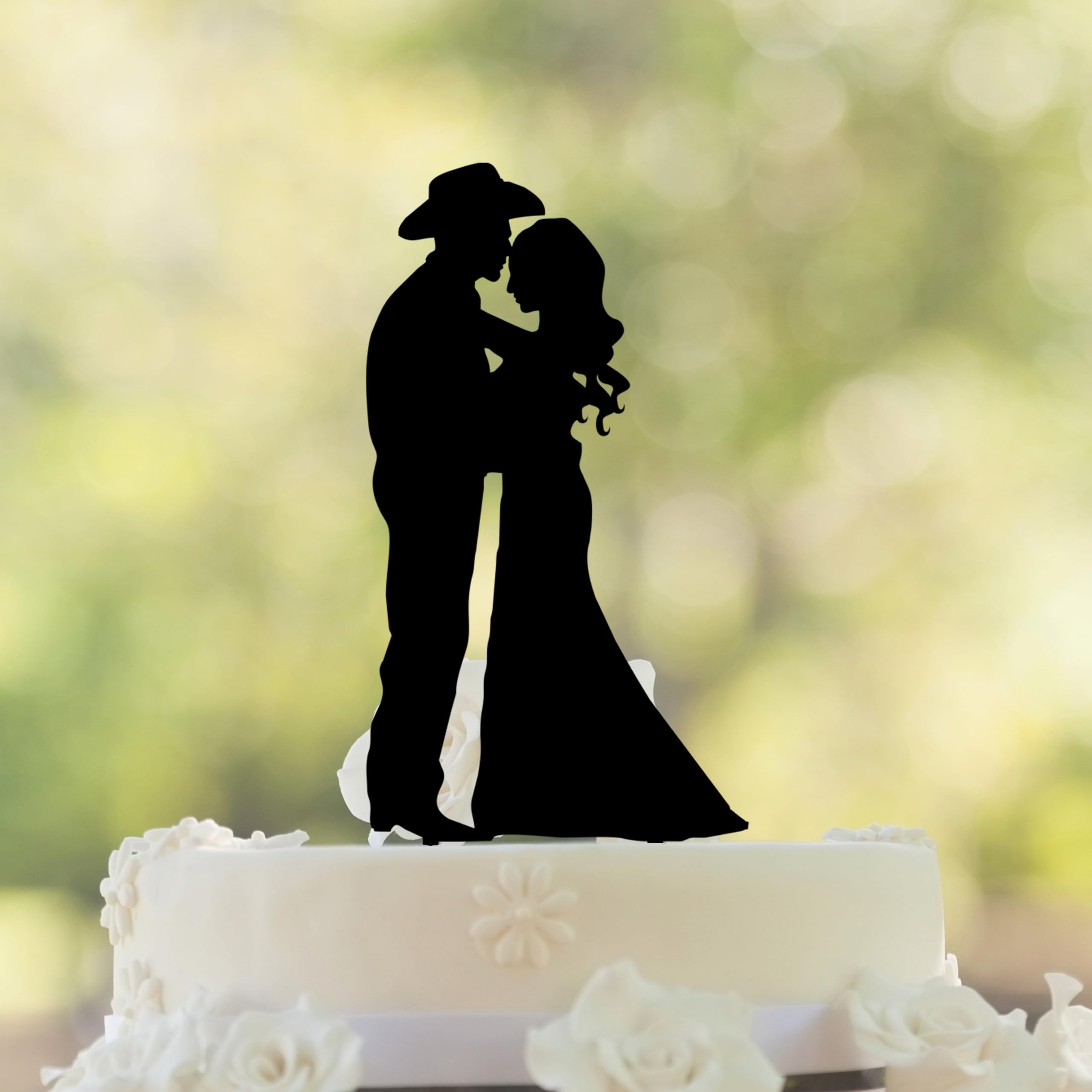 Cowboy Wedding Cake topper,Country Western Wedding Cake Topper,Western cake topper,Bride and groom cake topper,Cake topper for wedding, Personlized Bride And Groom Silhouette Cake Topper.