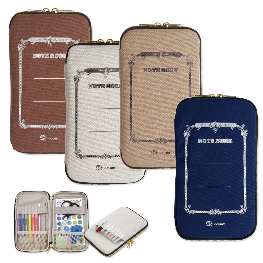 M-Plan 010141-13 Swallow x CUBIX Pen Case, Beige