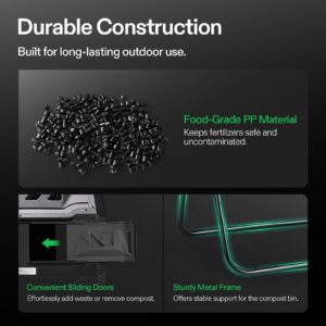 VIVOSUN Dual Rotating Batch Compost Bin with Compost Thermometer (20 Inch & 0-200°F)