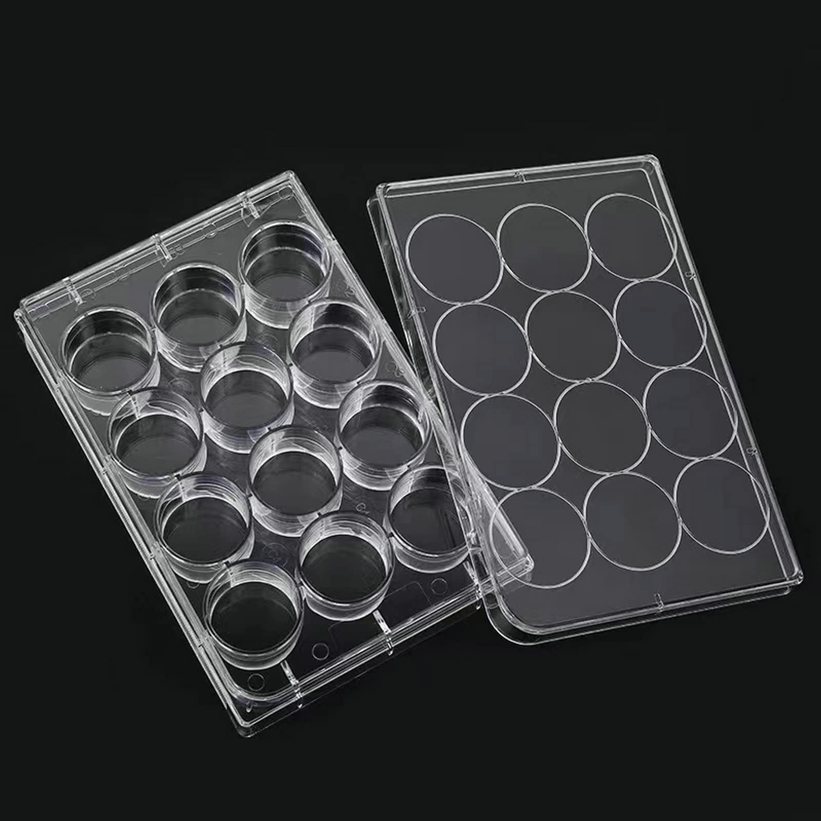 12-Well Tissue Culture Plate - Individually Wrapped， with Lid，Flat Bottom Wells（Pack of 10）