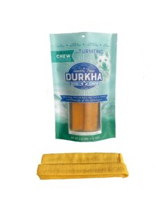 durkha himalayan cheese chews with turmeric | natural long lasting, cheese dog treats| great for aggressive chewers | does not stain carpets or furniture. (1 pack, small (2ct/min.4oz))