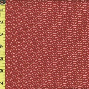 Shibori Dragon Japanese - Sevenberry Kasuri Collection - Small Dotted Wave (Seigaiha) - SB-88222D3-4 - Brick Red - by The Half Yard