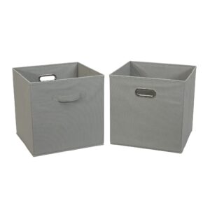 Household Essentials, Teafog 2 Pack Open Storage Bins with Dual Handles, 13 x 12 x 13