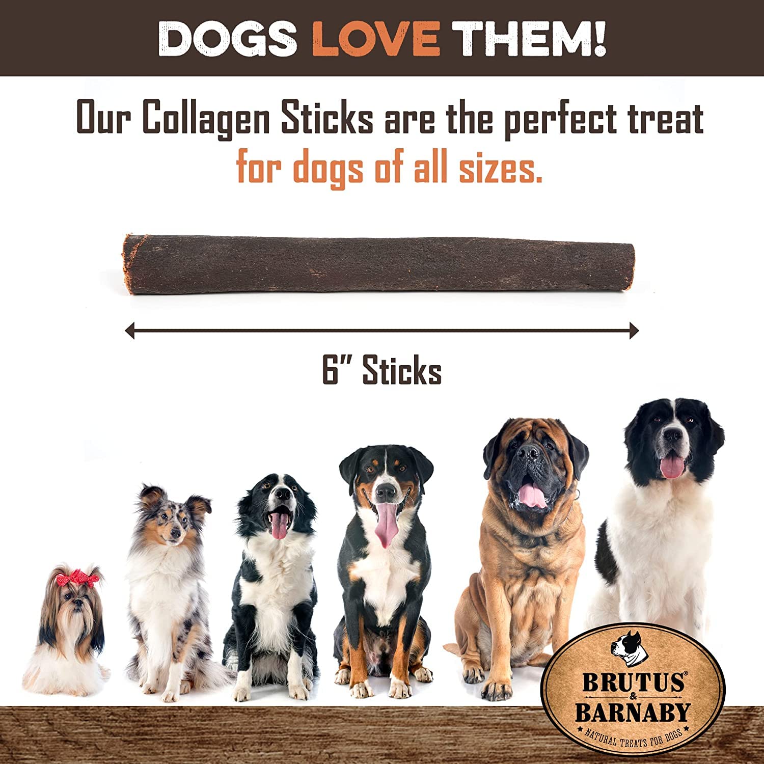 Beef Collagen Sticks For Dogs - Great Long Lasting Beef Collagen Dog Chews - Odor-Free, Natural Treat That Supports Joint Health With Natural Glucosamine & Chondroitin, For All Dog Breeds