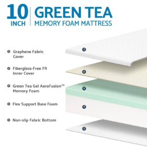 LIFERECORD 10 inch Queen Mattress in a Box, Gel Memory Foam Mattresses Made in USA for Queen Bed, Medium Feeling White