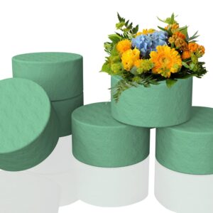 6 Pcs 4.5 Inch Round Floral Foam Blocks for Fresh and Artificial Flowers Arrangements, Dry and Wet Floral Foam for Wedding, Aisle Flowers, Party Decoration and Florist