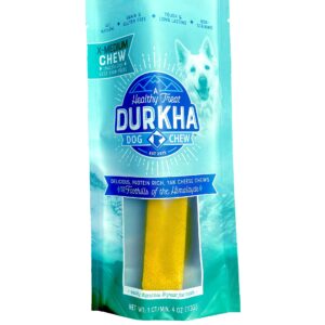 Durkha Himalayan Cheese Chews for Dogs | Natural Long Lasting Dog Chew Made from Yak or and Cow Milk | Great for Aggressive Chewers | Does Not Stain Carpets or Furniture. (6 Pack)