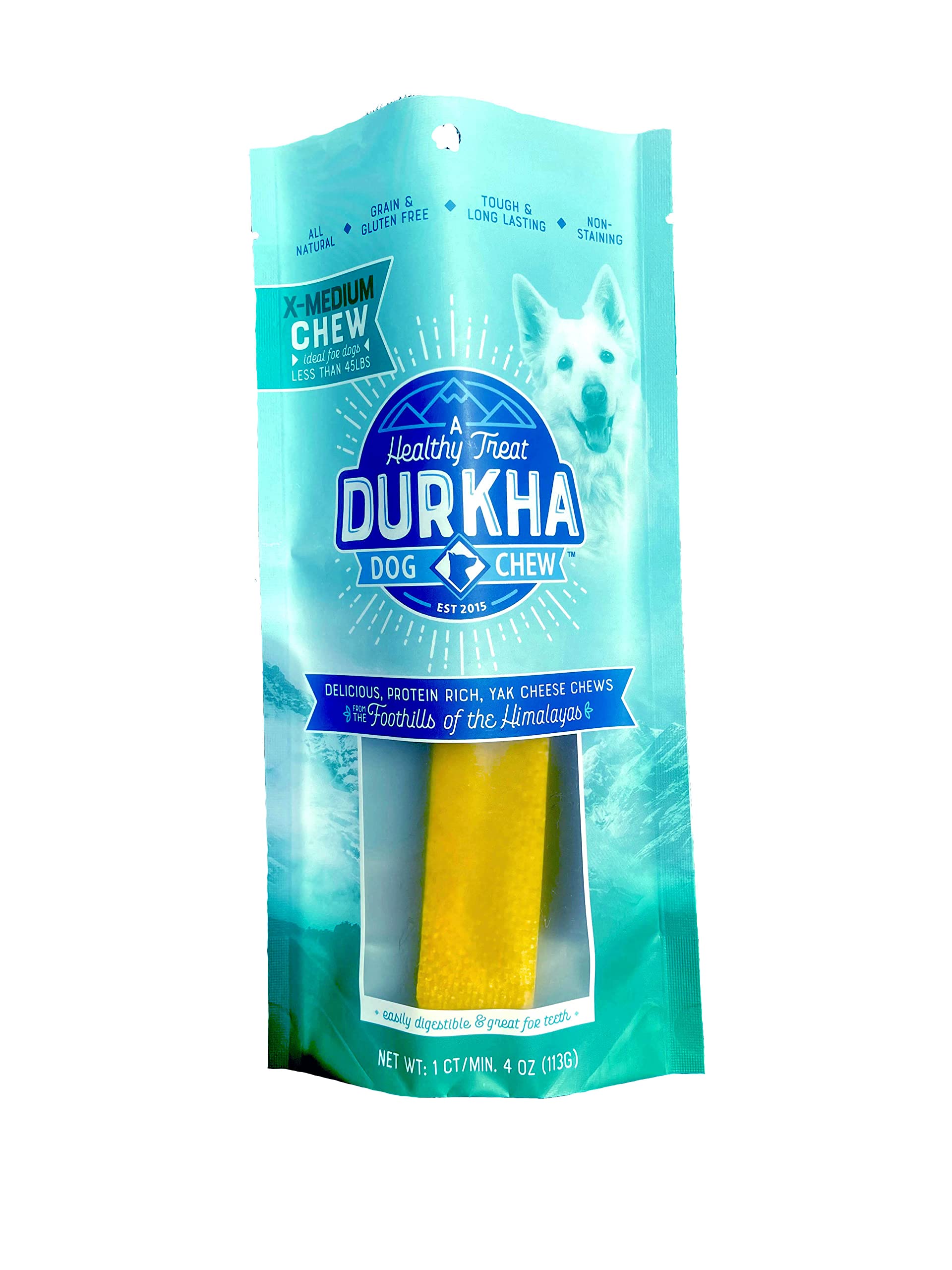 Durkha Himalayan Cheese Chews for Dogs | Natural Long Lasting Dog Chew Made from Yak or and Cow Milk | Great for Aggressive Chewers | Does Not Stain Carpets or Furniture. (6 Pack)