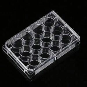 12-well tissue culture plate - individually wrapped， with lid，flat bottom wells（pack of 10）