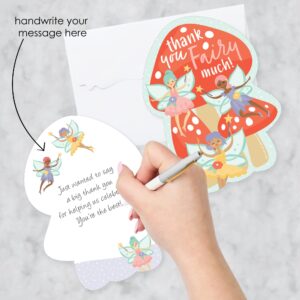 Big Dot of Happiness Let’s Be Fairies - Shaped Thank You Cards - Fairy Garden Birthday Party Thank You Note Cards with Envelopes - Set of 12