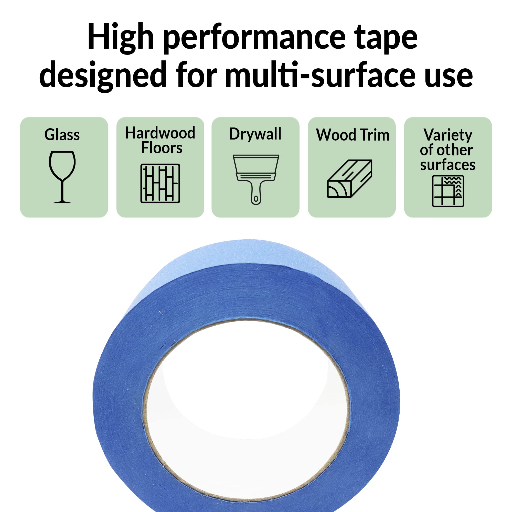 Reli. Painter's Tape, Blue | 8 Rolls Bulk | 1" x 55 Yards Per Roll (440 Yards Total) | Blue Tape/Painters Tape 1 Inch Wide | Paint Tape for Walls, Glass, Wood Trim, Multi-Surface | Painting/Masking