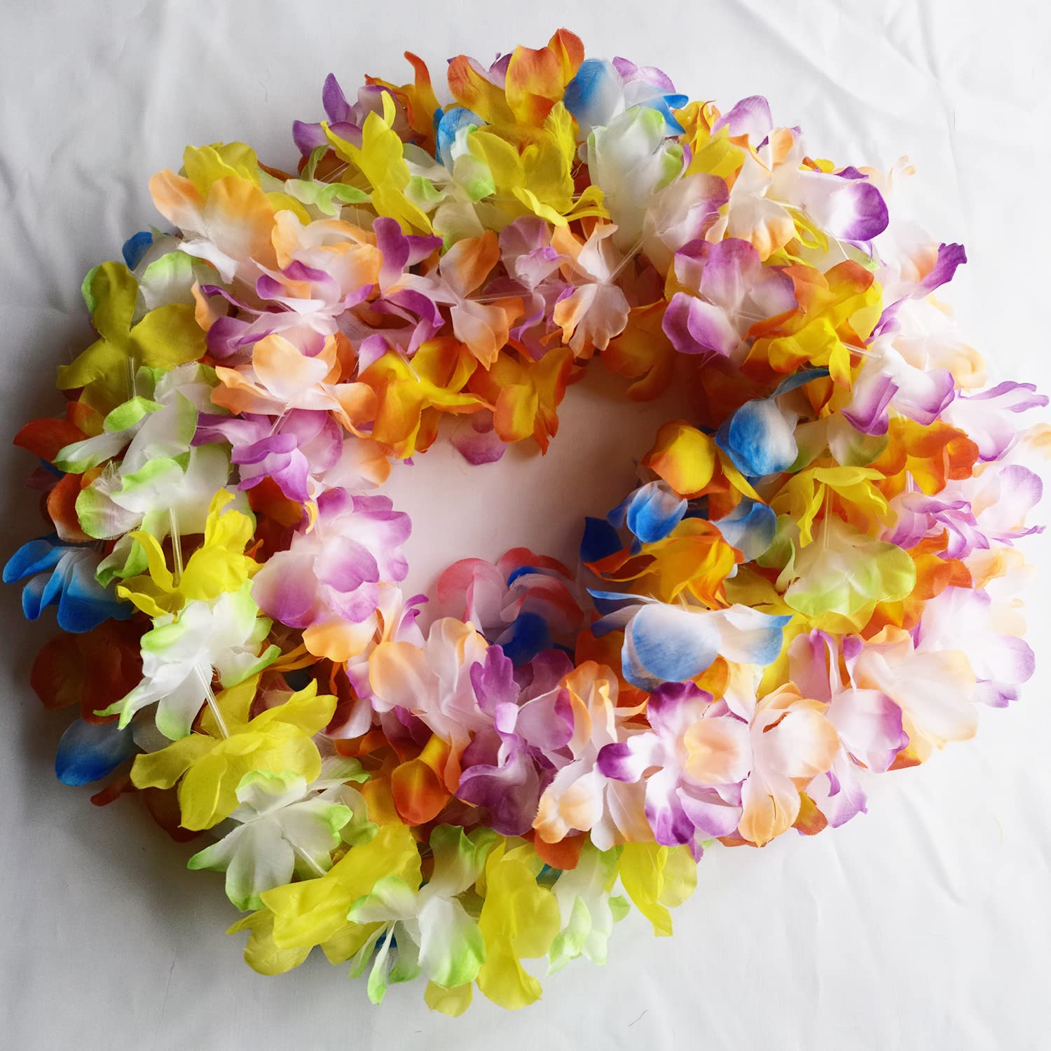 FreshDear 12 Counts Hawaiian Leis Bulk,leis for luau party,hawaiian leis for adults,beach party favors for adults,Summer Beach Vacation,Theme Party Decorations