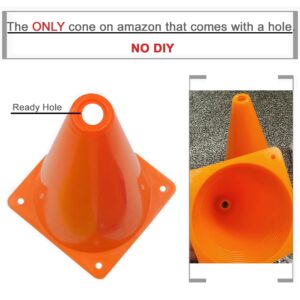 YOELVN 7inch Orange Racing Traffic Cones With Holes on Top,Checkered Flags,Racetrack Floor Runner,Race Car Birthday Party Supplies,Table Centerpiece Decorations 38PCS Set