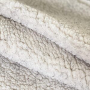 DAVID TEXTILES Solid Cream Berber Sherpa Fleece Fabric by The Yard, Multi