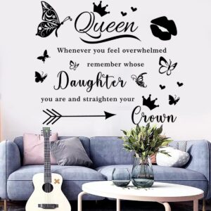 Wall Sticker Room Decor Vinyl Wall Decals Sayings Art Lettering Wall Stickers & Murals Queen Inspirational Wall Decor Sticker for Teen Girls Bedroom Living Room Wall Quotes Stickers Home Decorations.