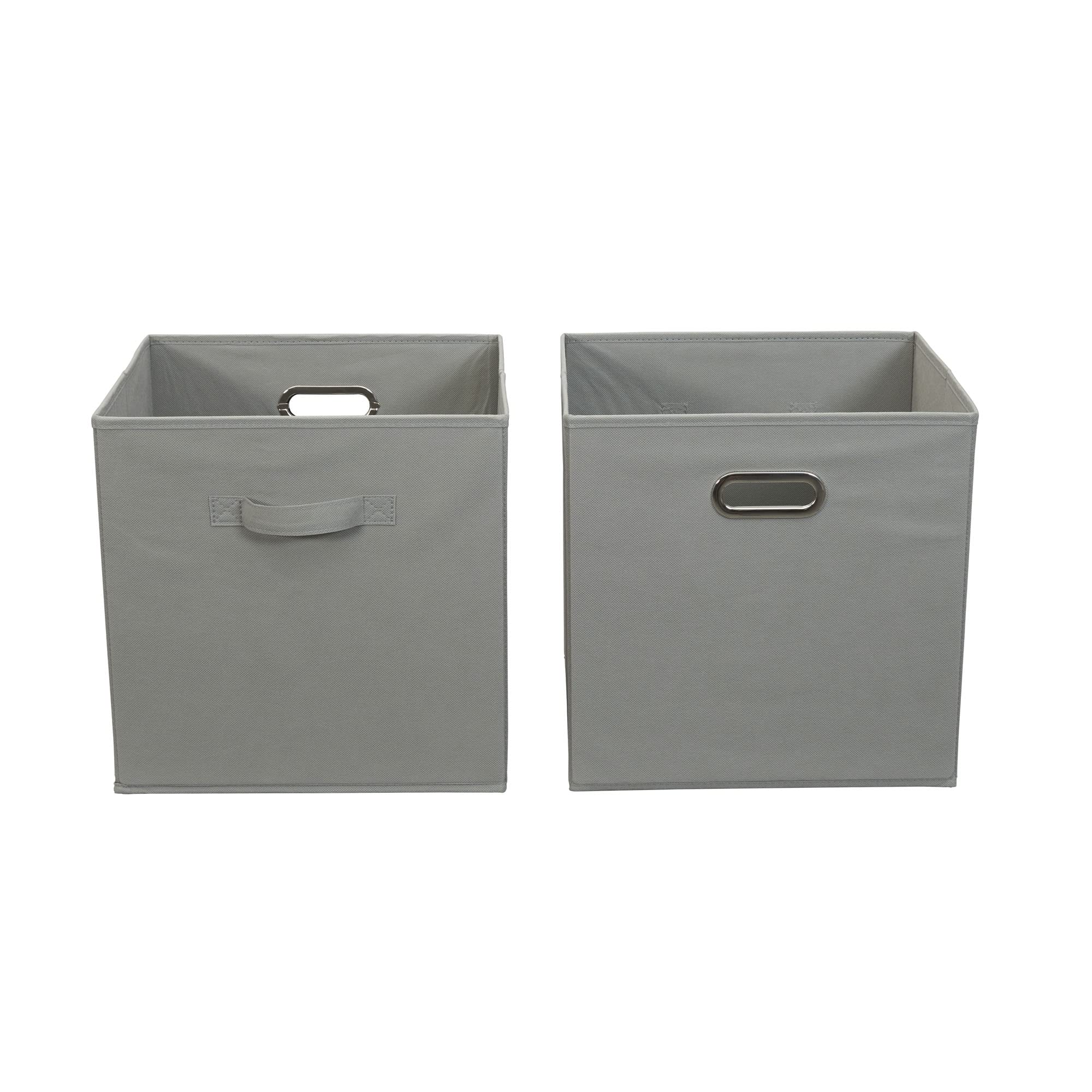 Household Essentials, Teafog 2 Pack Open Storage Bins with Dual Handles, 13 x 12 x 13