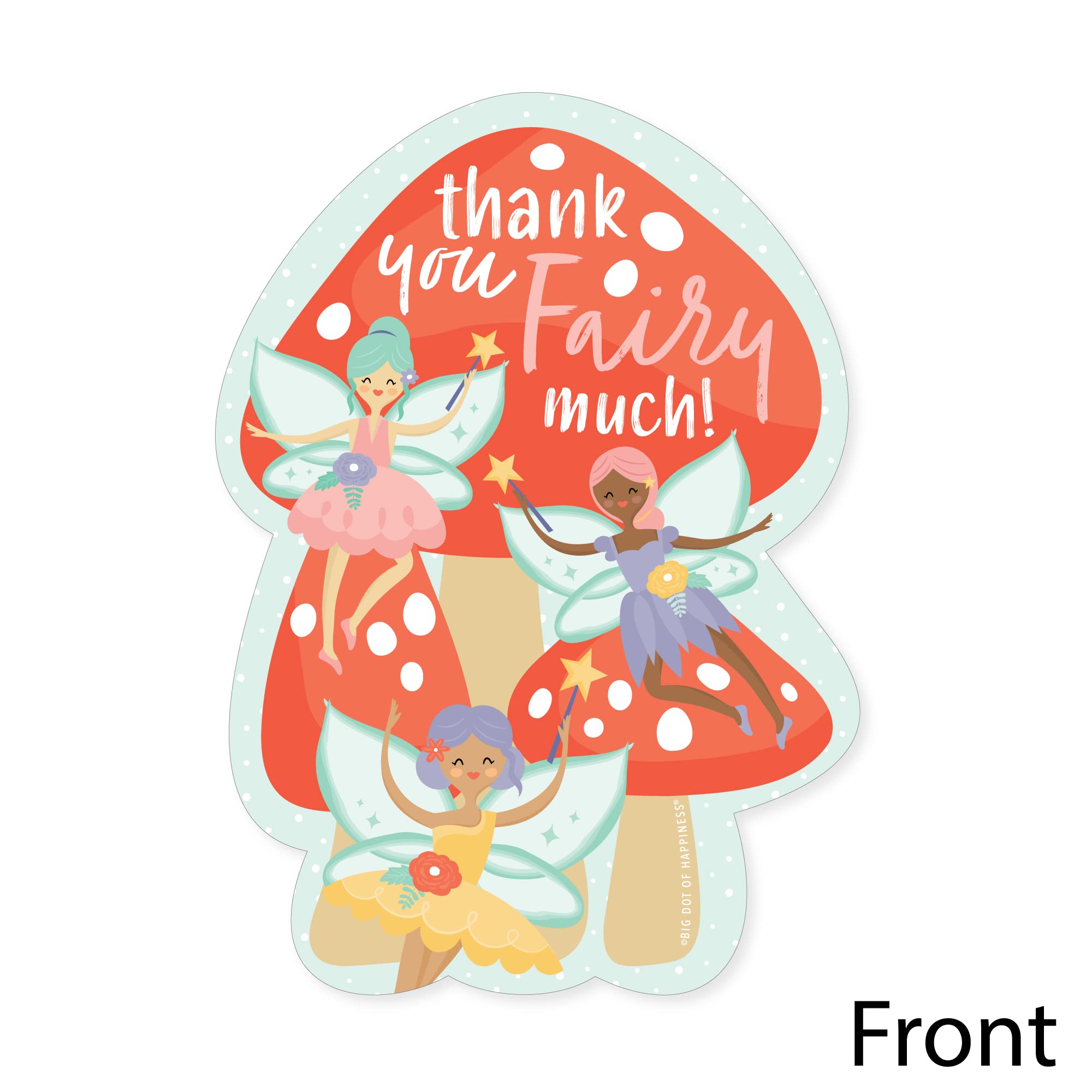 Big Dot of Happiness Let’s Be Fairies - Shaped Thank You Cards - Fairy Garden Birthday Party Thank You Note Cards with Envelopes - Set of 12