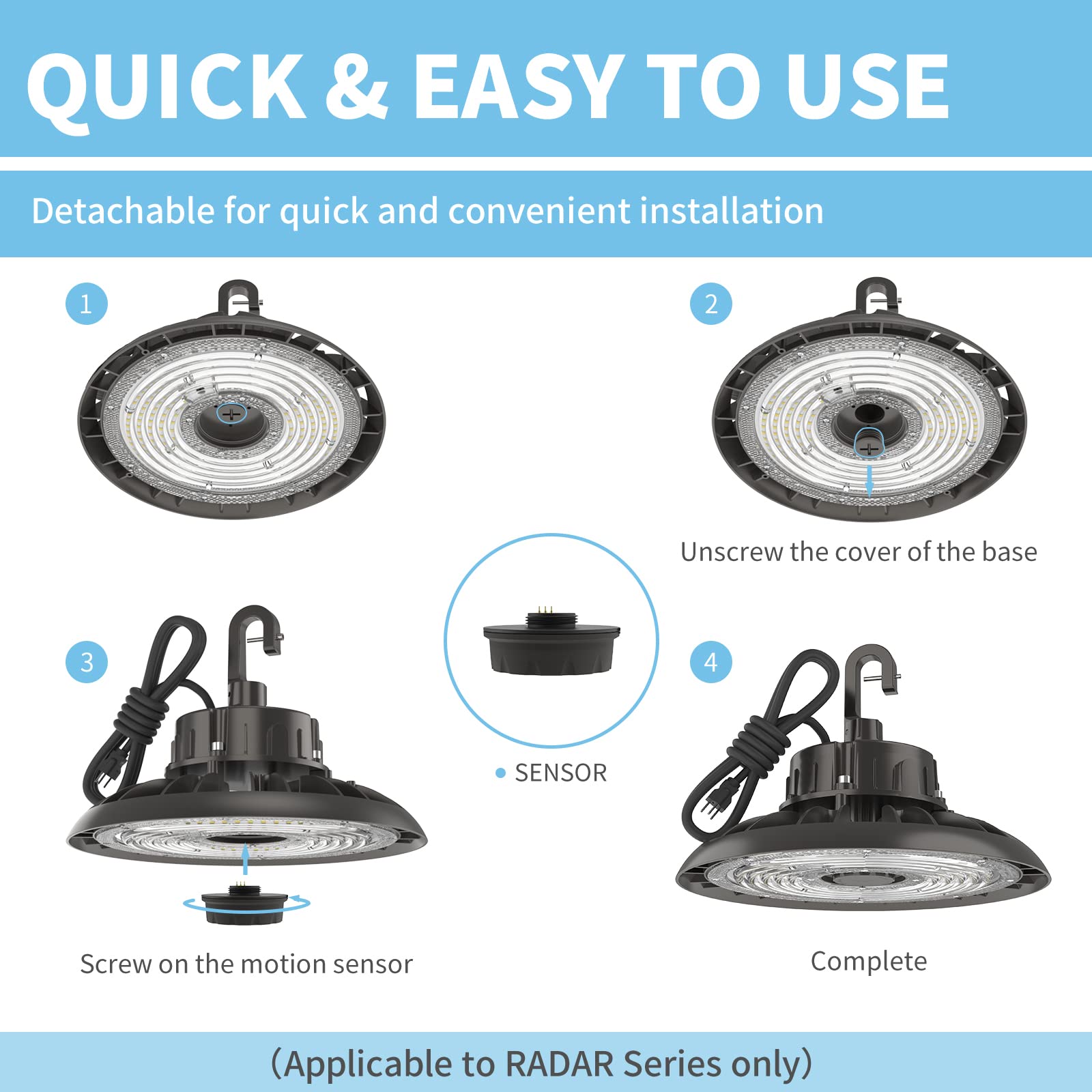 HYPERLITE Microwave Motion Sensor for Radar Series LED High Bay Light