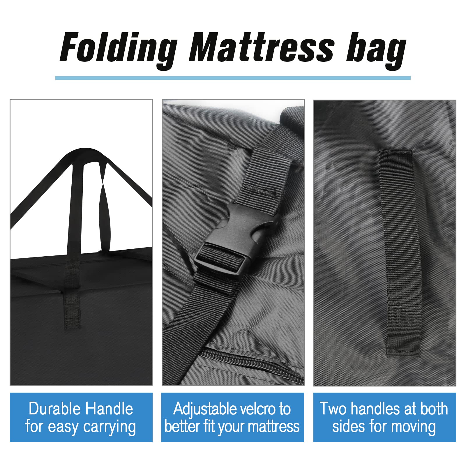 Jungda Folding Mattress Storage Bag, Carry Case for Trifold Mattress,Fit 4 Inch Tri Foldable Queen Mattress