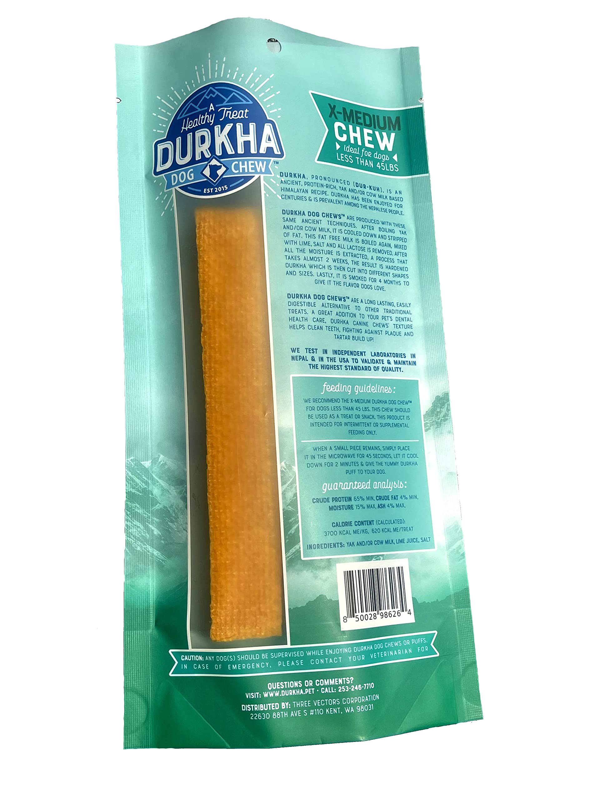 Durkha Himalayan Cheese Chews for Dogs | Natural Long Lasting Dog Chew Made from Yak or and Cow Milk | Great for Aggressive Chewers | Does Not Stain Carpets or Furniture. (6 Pack)