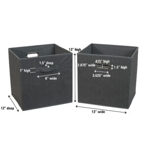 Household Essentials, Black Cobblestone 2 Pack Open Storage Bins with Dual Handles, 13 x 12 x 13