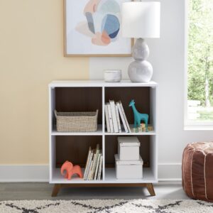 DaVinci Otto Convertible Changing Table and Cubby Bookcase in White and Walnut