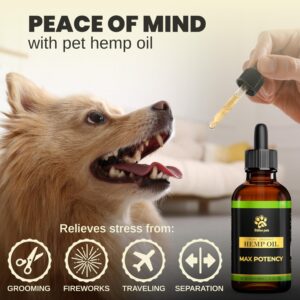 Billion Pets - Hemp Oil for Dogs and Cats - Helps with Anxiety, Pain - Hip and Joint Support - Calming Treats