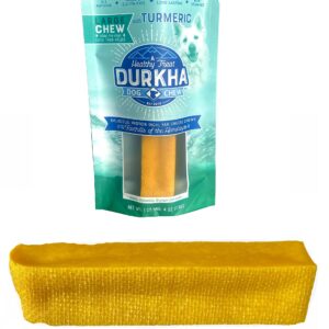 Durkha Himalayan Cheese Chews for Dogs with Turmeric | Natural Long Lasting Cheese Treats| Great for Aggressive Chewers | Does Not Stain Carpets or Furniture. (1 Pack, Large (1CT/Min.4OZ))