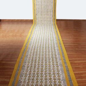 CASAVANI Collection Rectangular Rug - 5x7 Ft Musterd Yellow Cotton Dhurrie Floral Kilim Rug Indoor Outdoor Use Carpet Flatweave Rug High Traffic Area in Bedroom Dining Room Living Room