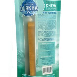 Durkha Himalayan Cheese Chews with Turmeric | Natural Long Lasting, Cheese Dog Treats| Great for Aggressive Chewers | Does Not Stain Carpets or Furniture. (1 Pack, Small (2CT/Min.4OZ))