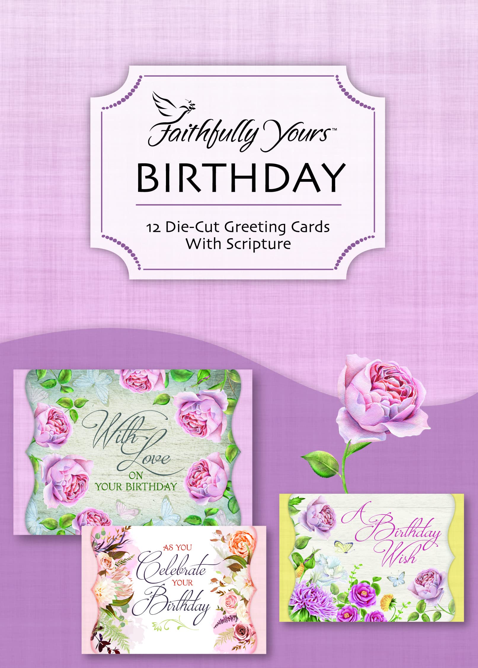 "Birthday Bouquet" - Birthday Greeting Cards - KJV Scripture - (Box of 12)