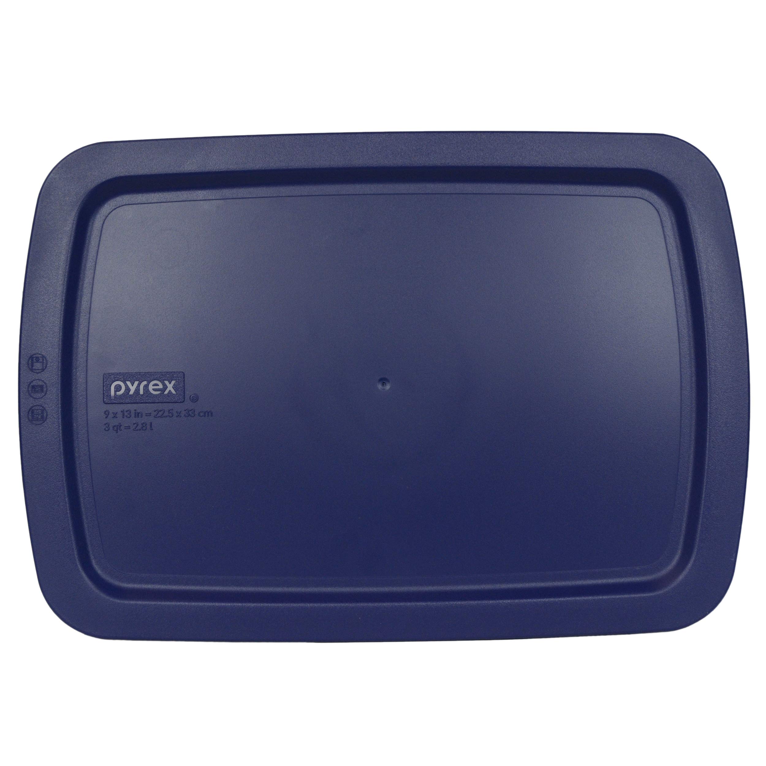 Pyrex (1) C-233 3qt Easy Grab Glass Baking Dish & (1) C-233-PC 3qt Blue Easy Grab Lid