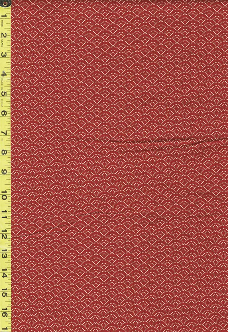 Shibori Dragon Japanese - Sevenberry Kasuri Collection - Small Dotted Wave (Seigaiha) - SB-88222D3-4 - Brick Red - by The Half Yard