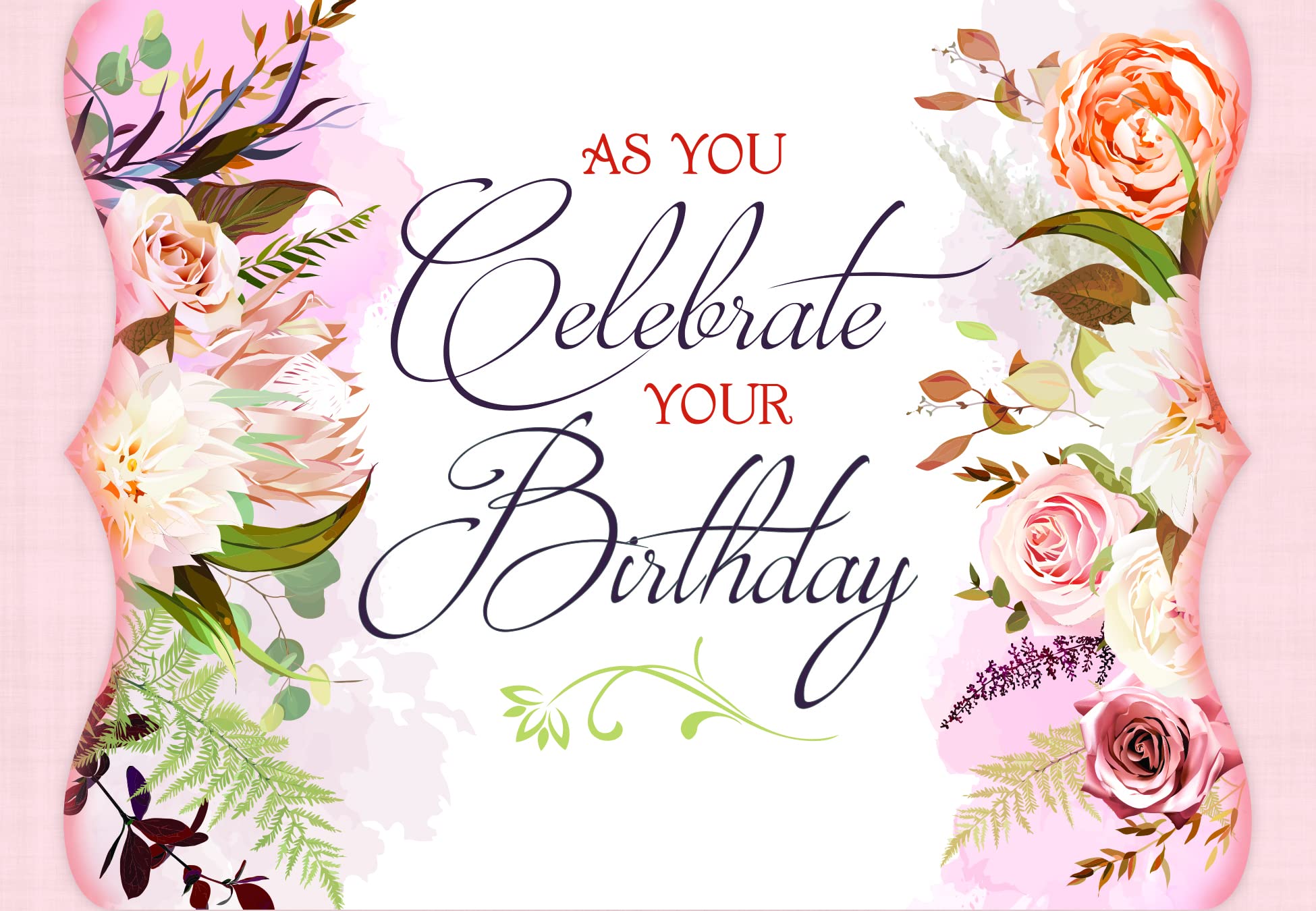 "Birthday Bouquet" - Birthday Greeting Cards - KJV Scripture - (Box of 12)