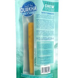 Durkha Himalayan Cheese Chews for Dogs with Turmeric | Natural Long Lasting Cheese Treats| Great for Aggressive Chewers | Does Not Stain Carpets or Furniture. (1 Pack, Large (1CT/Min.4OZ))