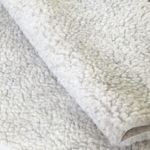 DAVID TEXTILES Solid Cream Berber Sherpa Fleece Fabric by The Yard, Multi