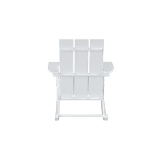 WO Home Furniture Adirondack Rocking Chair Set of 2 PCS Patio All-Weather and UV Protection for Any Outdoor Spaces (White)