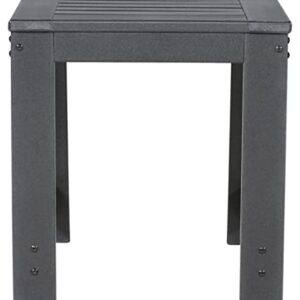 Signature Design by Ashley Amora Outdoor HDPE Patio End Table, Charcoal Gray