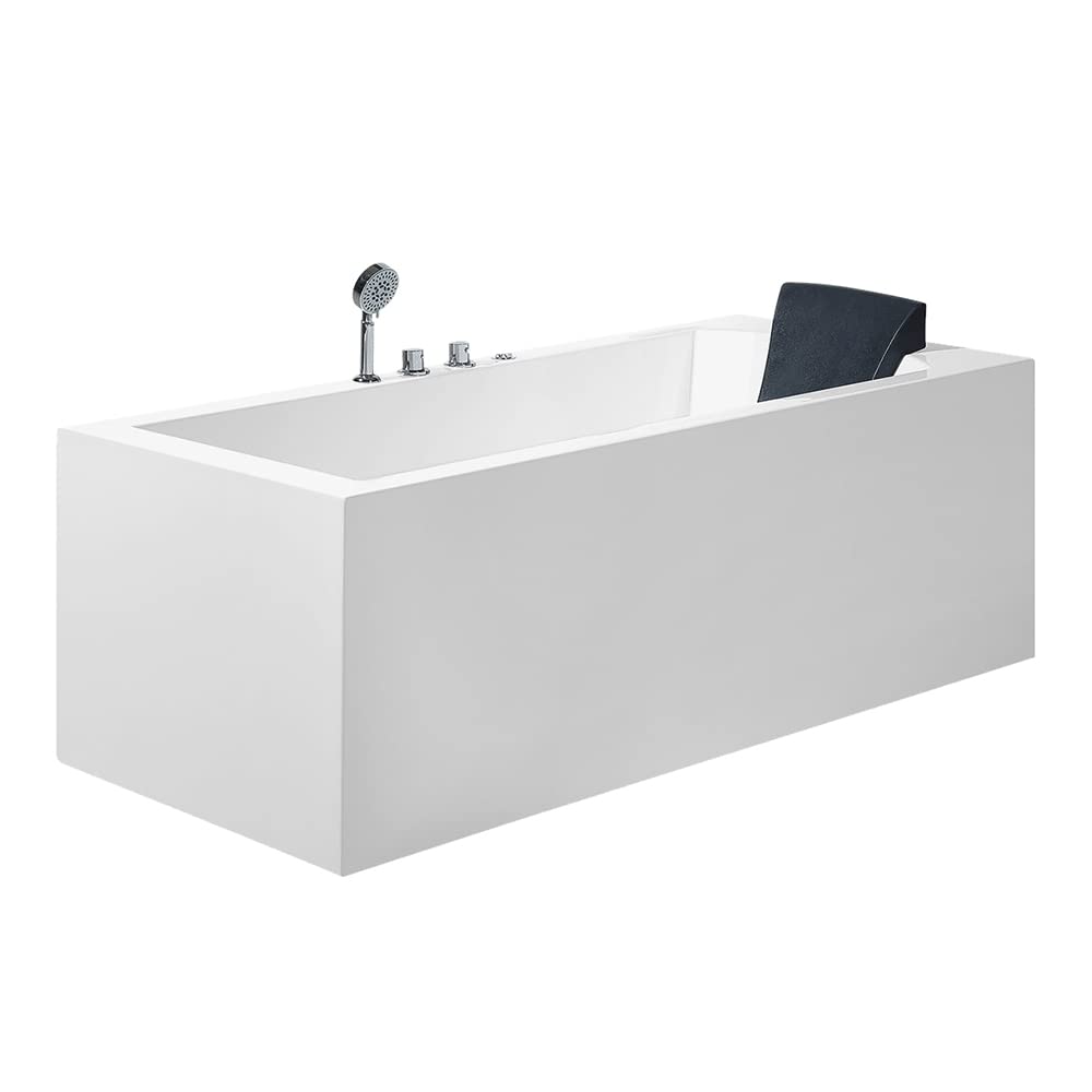 ARIEL Platinum 70" Inch Left Drain Rectangular Alcove Whirlpool Bathtub