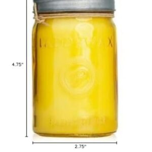 Paddywax Scented Candles Relish Mason Jar with Lid Luxury Artisan Candle, 9.5-Ounce, Fresh Meyer Lemon