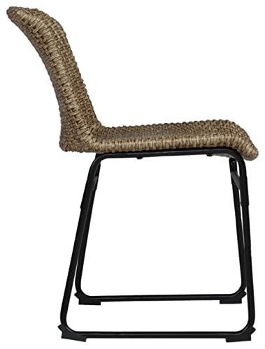 Signature Design by Ashley Outdoor Amaris Resin Wicker Patio Chair, 2 Count, Brown